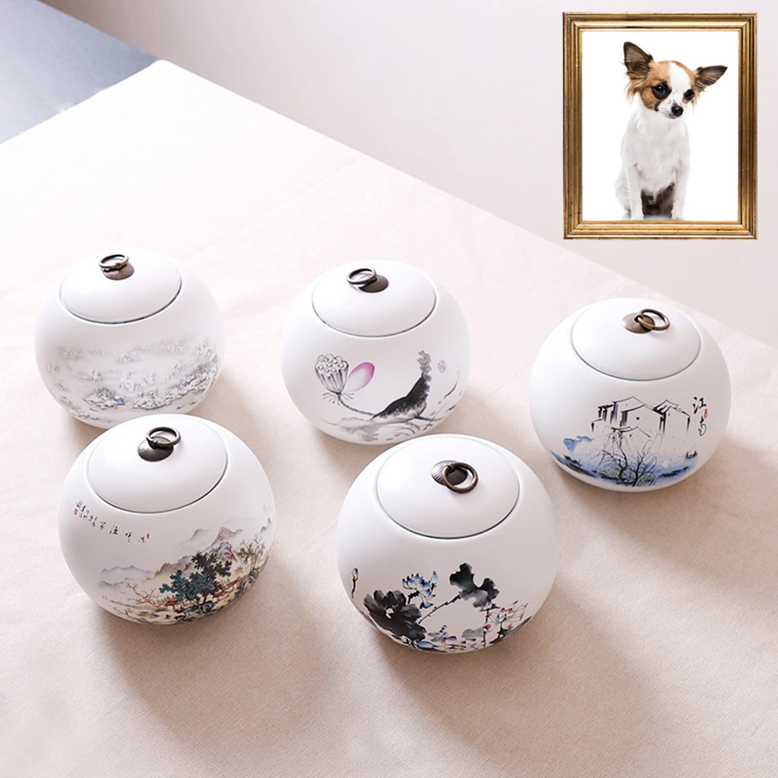Urny, Urna na prochy zwierząt, ceramiczne urny pamiątkowe(White D)