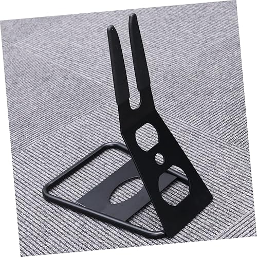 Miniatura 2 de Soporte para bicicleta de piso de metal negro, portátil, pantalla lateral trasera, soportes para interiores, soporte de estacionamiento resistente,