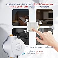 Vista 4 de Smart Instant Hot Water Recirculating Pump System NSF/ANSI 61 & 372 for Tanked, Tankless Water Heater 3 speed Bulit-in Thermostat Recirculating Pump