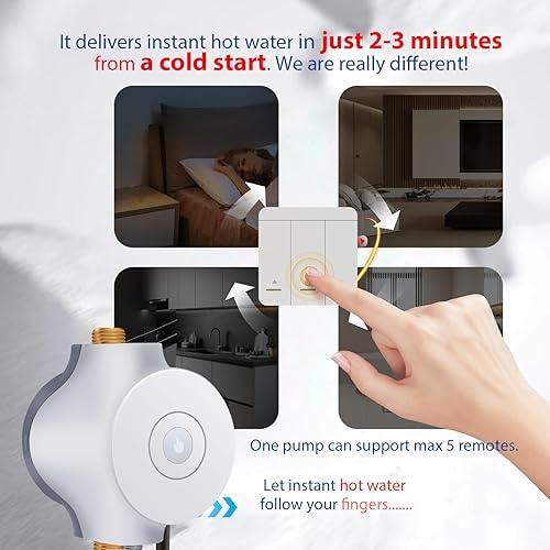 Miniatura 4 de Smart Instant Hot Water Recirculating Pump System NSF/ANSI 61 & 372 for Tanked, Tankless Water Heater 3 speed Bulit-in Thermostat Recirculating Pump