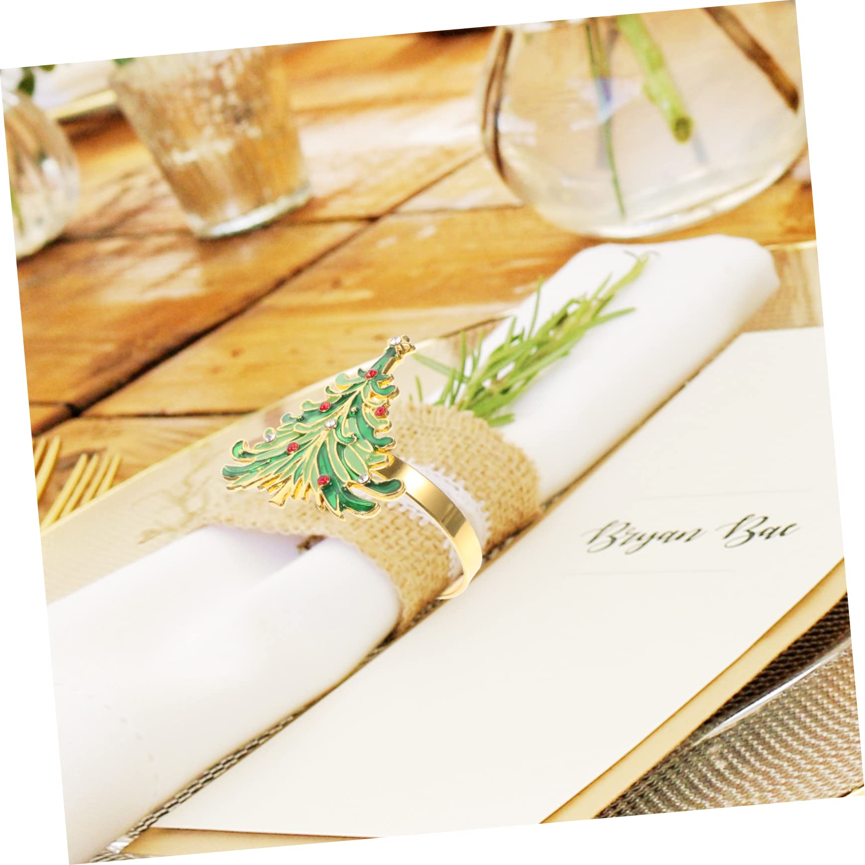 Ciieeo 2 Set Di Tovaglioli Di Natale Eleganti Porta Tovaglioli Per Decorazioni Da Tavola 6 Pezzi * 2