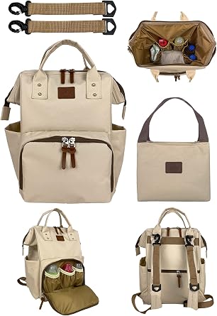 Stylo Star Suit Mother Baby Care Backpack + Thermos Bag-Beige