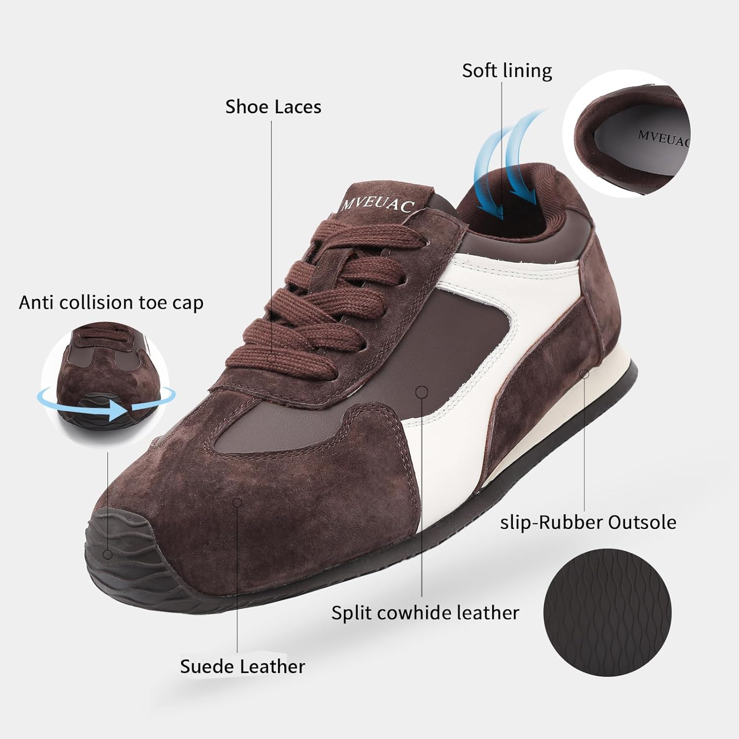 Women's Fashion Sneakers Genuine Leather Sneakers Casual Walking Shoes for Women. - Image 3