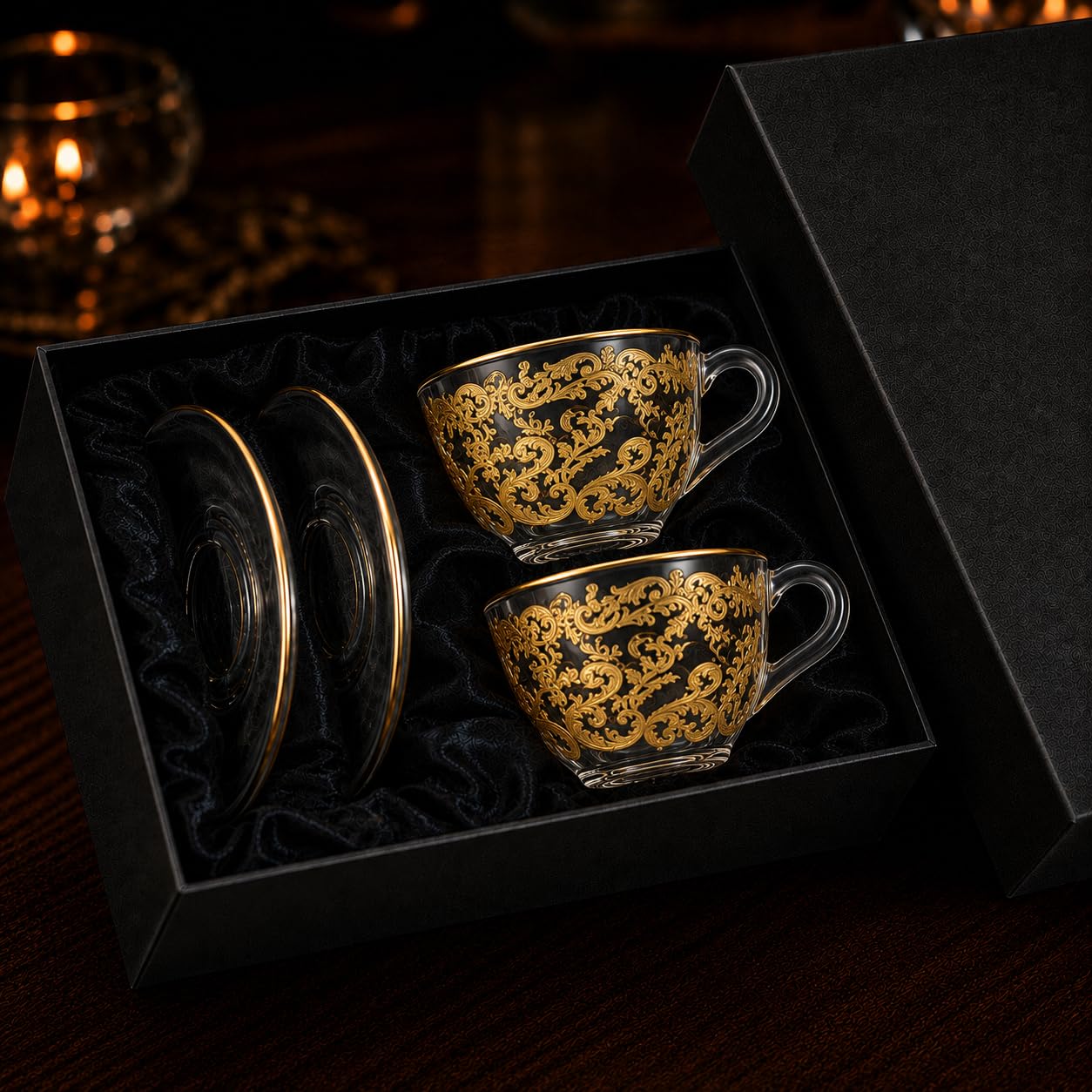 Espressotassen mit Untertasse 90 ml, 2er Set