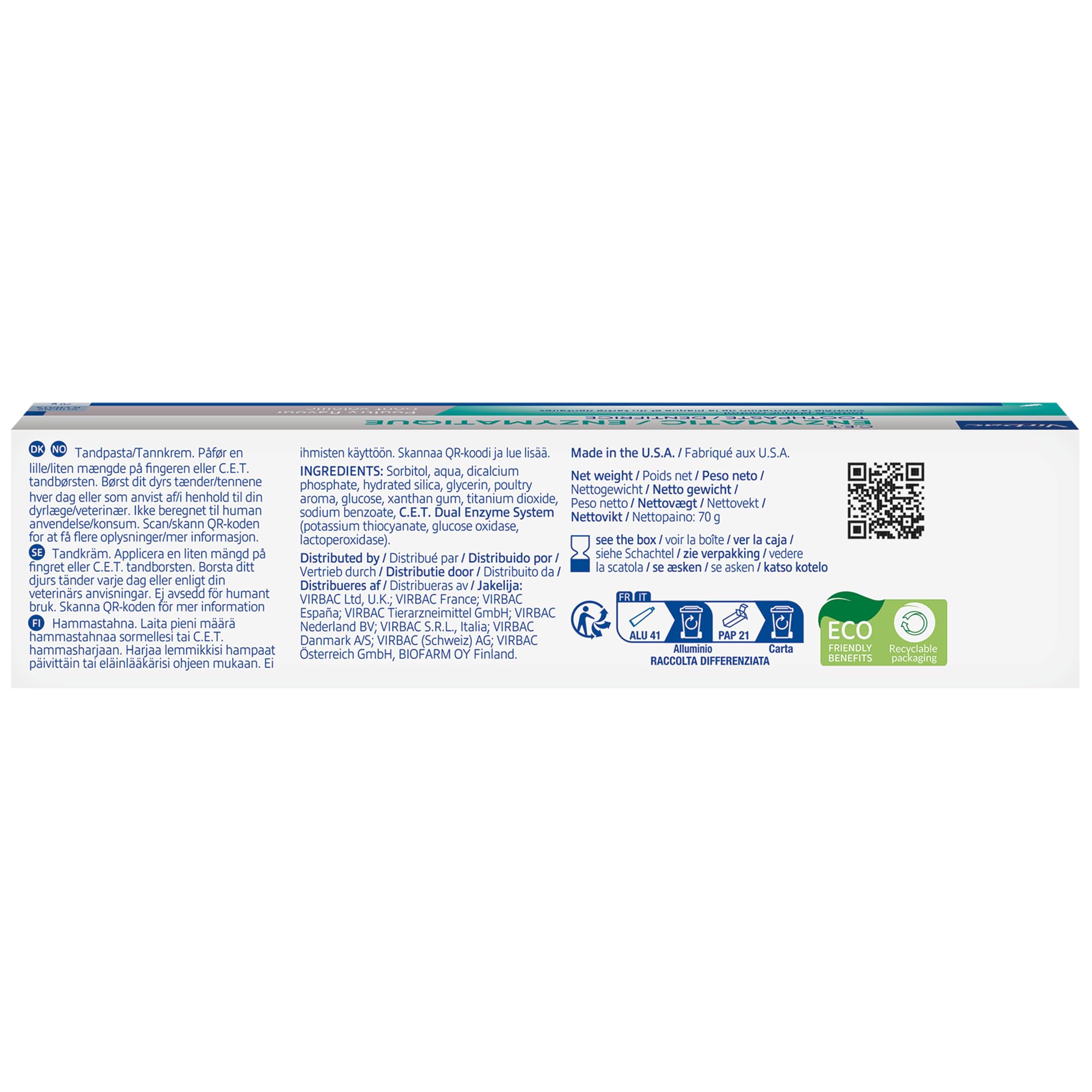 Virbac Dentifricio Enzimatico per Cani e Gatti 70g