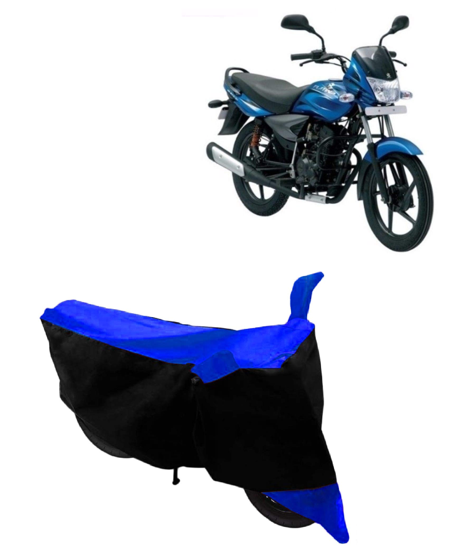 NEXTONBike Cover for Bajaj Platina 100 DTS-I with Pure Polyester Water Resistant/Dust Proof Fabric_Royal Blue