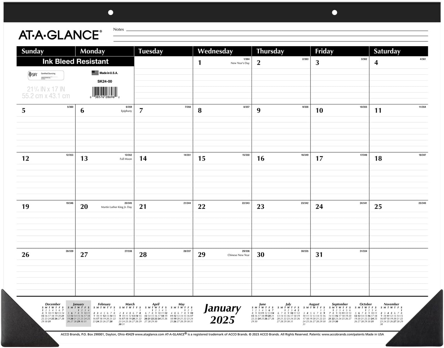 AT-A-GLANCE Desk Calendar