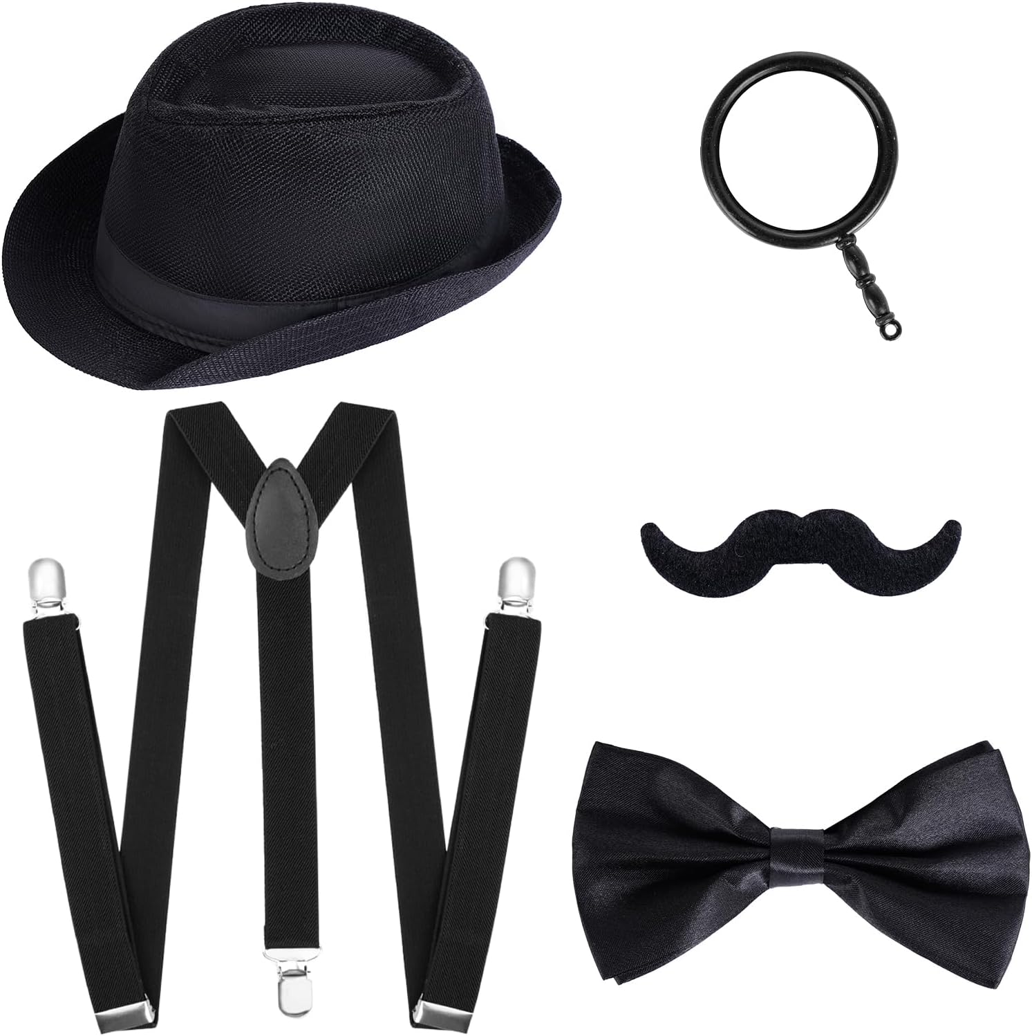 HOVEOX 1920s Mens Costume Gatsby Gangster Accessories Old Man Costume Roaring 20s Costumes for Men