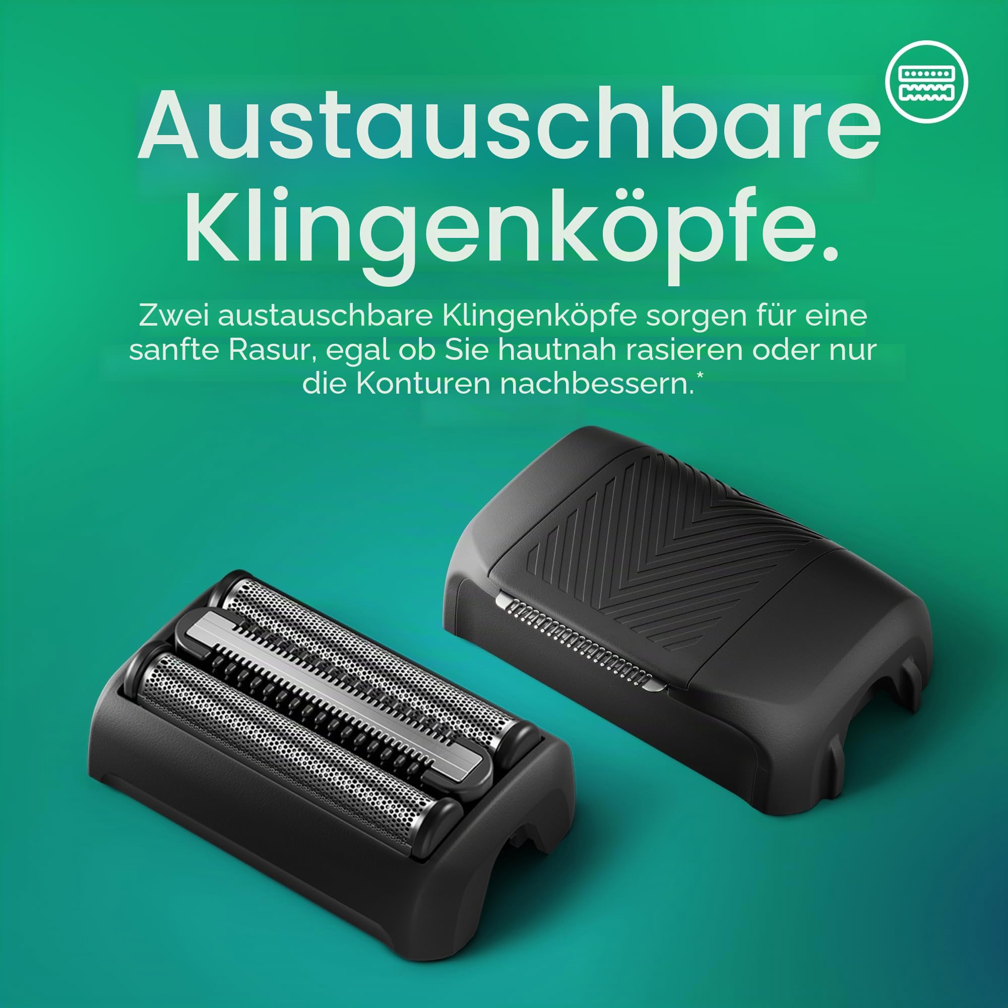 MANSCAPED® The Chairman™ Plus Elektrischer Rasierer, zwei Klingenköpfe, SkinSafe®-Folie & Präzisions-Schneider, USB-C-Aufladung, sanft