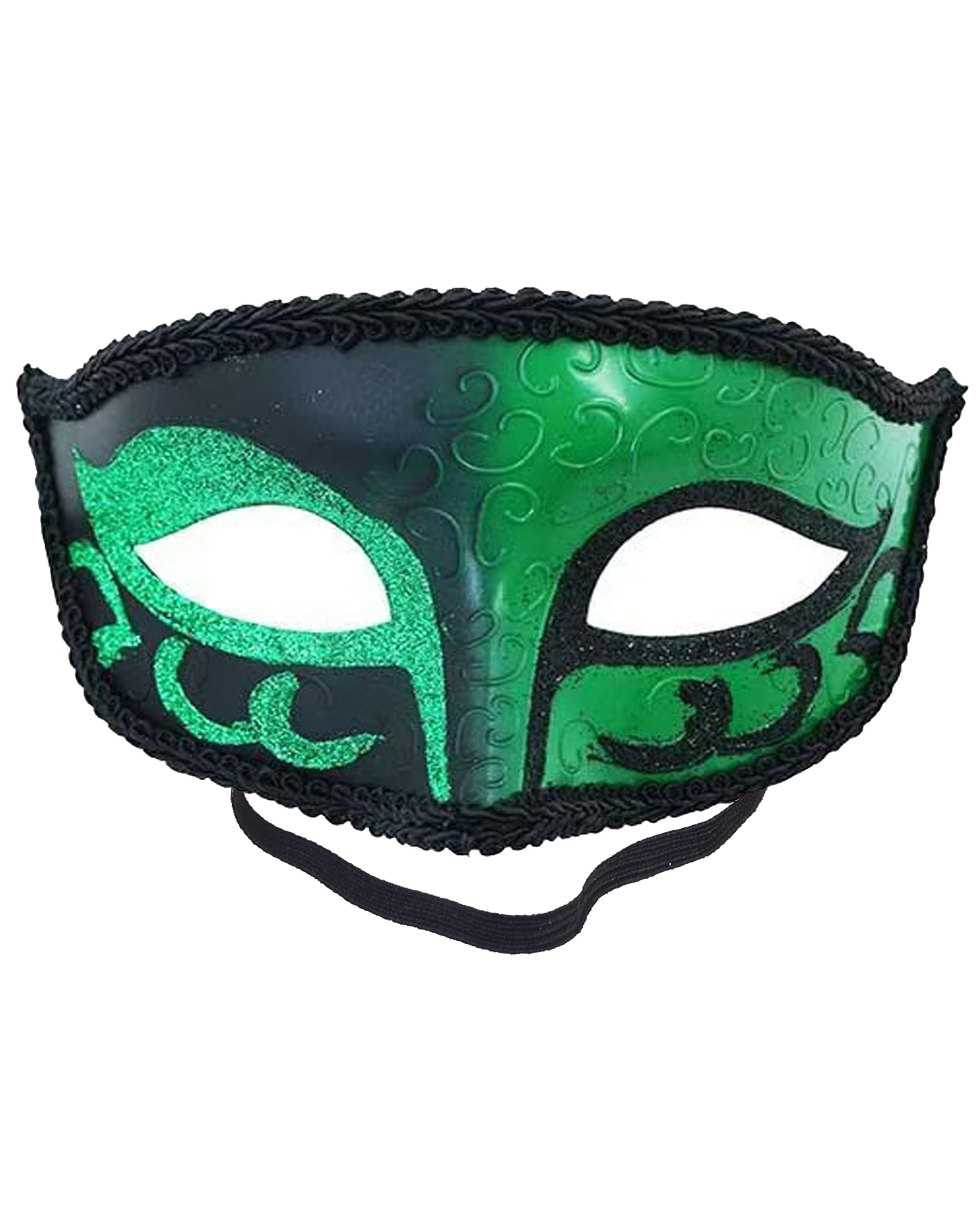 MZinge New Masquerade Mask for Men Women, Venetian Mens Masquerade Mask for Halloween Party Mardi Gras Mascarade Ball (Black Green)