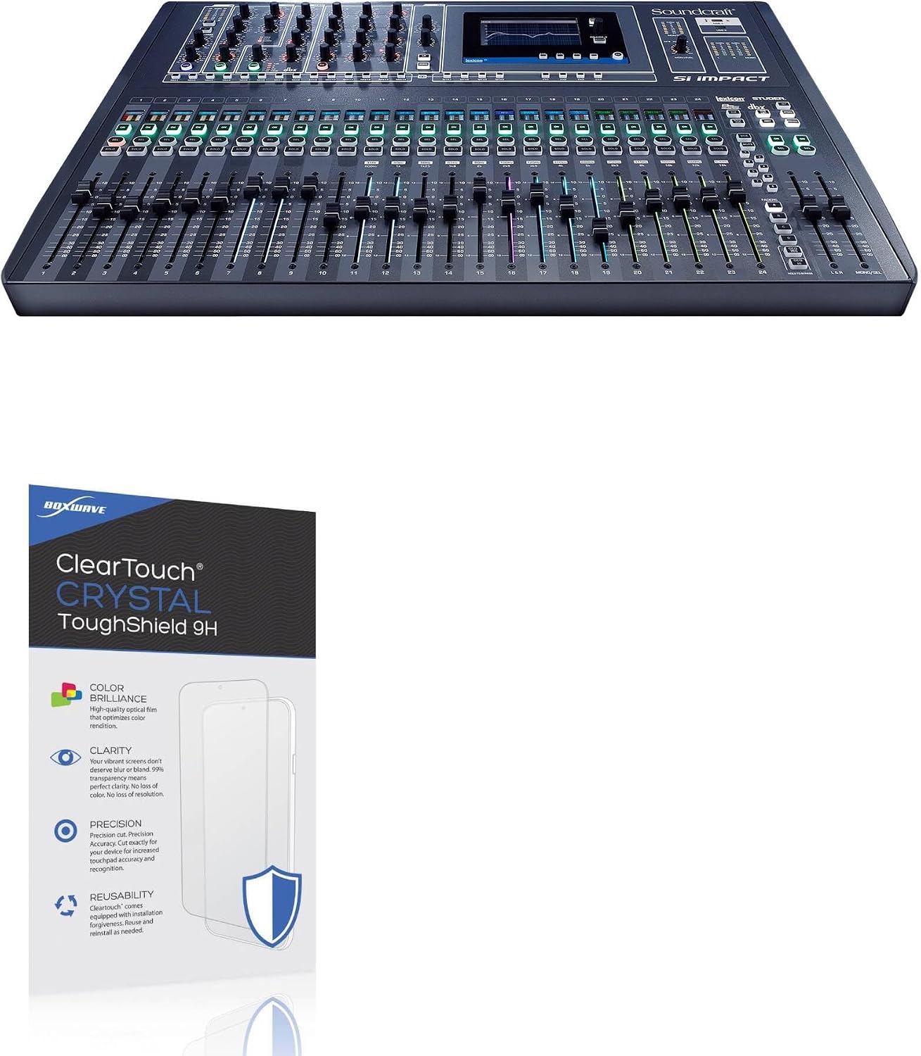 BoxWave Screen Protector Compatible With Soundcraft Si Impact - ClearTouch Crystal ToughShield 9H (2-Pack), Clear 9H Tough Flexible Film Screen Protector