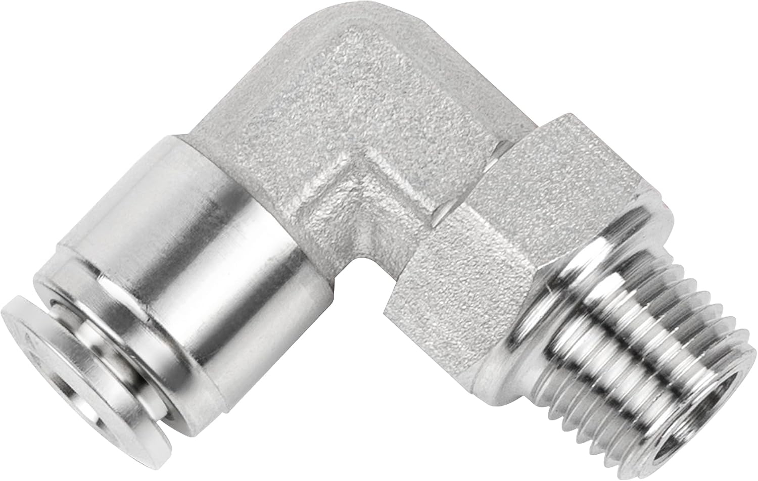 Yoebor 3/8" OD x 3/8" NPT Male Pneumatic Stainless Steel 304 90 Degree Elbow Push to Connect Tube Fitting 1pc