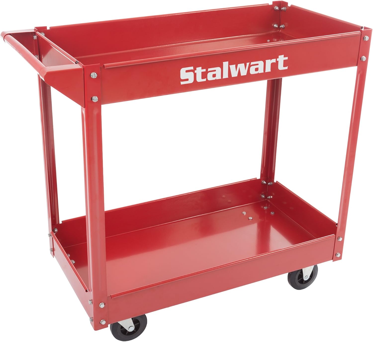 Stalwart 75MOV1003 vice Utility Cart, Heavy Duty Supply Cart with Two Storage Tray