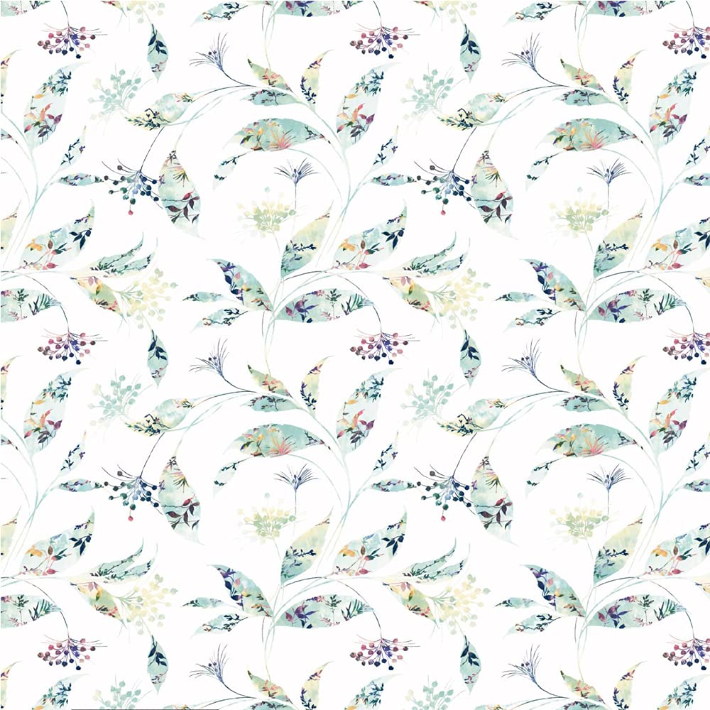 Seamless Dream Floral Pattern 100% Cotton Quilting Fabric by The Yard - (Ivory, Mint, Navy, Vanilla and Purple)