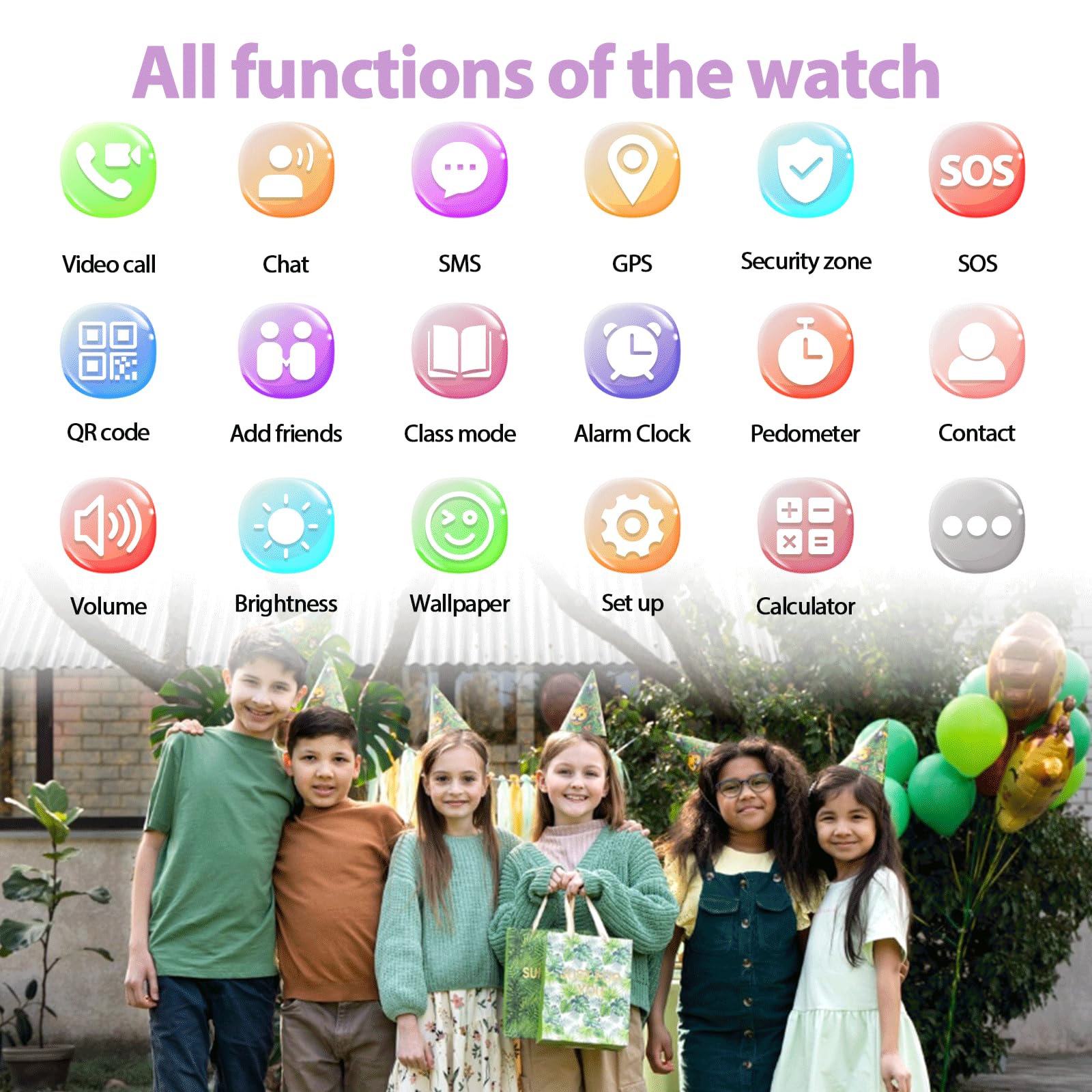 Alutoria Smartwatch Bambini-Orologio Bambina con 4G GPS | Videochiamate, chat vocale, messaggi SOS, WiFi, giochi, contapassi, orologio smart watch per bambini, regalo 4-13, viola