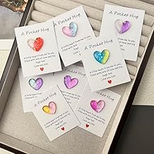 8pcs Pocket Hug with Message Card - Mini Heart Keepsake Gift for Birthday, Wedding and Valentine's Day​, Multicolored8
