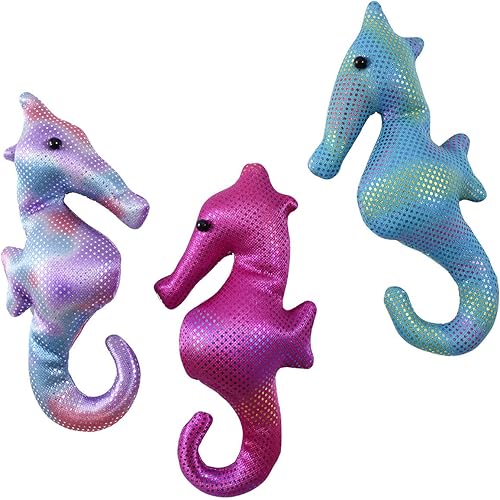 Miniatura 5 de Curious Minds Busy Bags - Juego de 3 sacos de arena de caballito de mar rellenos de animales - Saco de arena pesado con diseño de animal de peluche