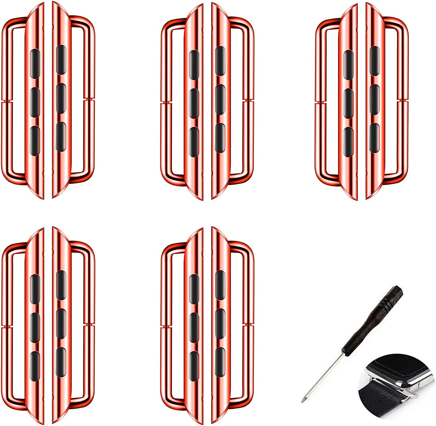 LOOKSEVEN 5 Pairs Watch Strap Connector for iWatch Band 38-49mm image 4