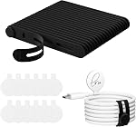32Pcs Nearockle Cable Labels and Silicone Cable Ties Value Cable Management Set, 20 Cable Ties+12 Cord Labels for Electronics, Travel Home Office Desk Wire Organization(Multicolor) | 20 Cable Ties+12 Cord Labels Cable Management Set for Organizing Wi