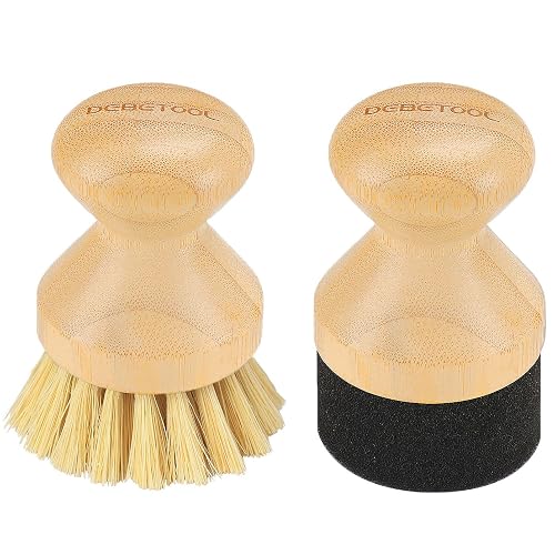 DEBETOOL Cutting Board Oil Applicator & Sisal Scrub Brush Set