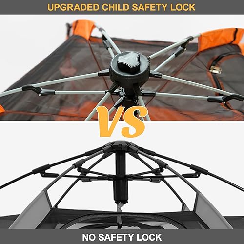 Miniatura 6 de Corralito desplegable para bebés con toldo, tienda de campaña desplegable para bebés con bloqueo de seguridad, patio de juegos portátil para niños