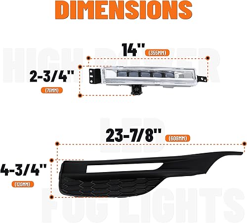 Miniatura 3 de ECOTRIC Luces antiniebla LED de alta potencia compatibles con Honda Accord Sedan 4Dr 2016 2017 con interruptor, cubiertas de bisel y cableado de relé