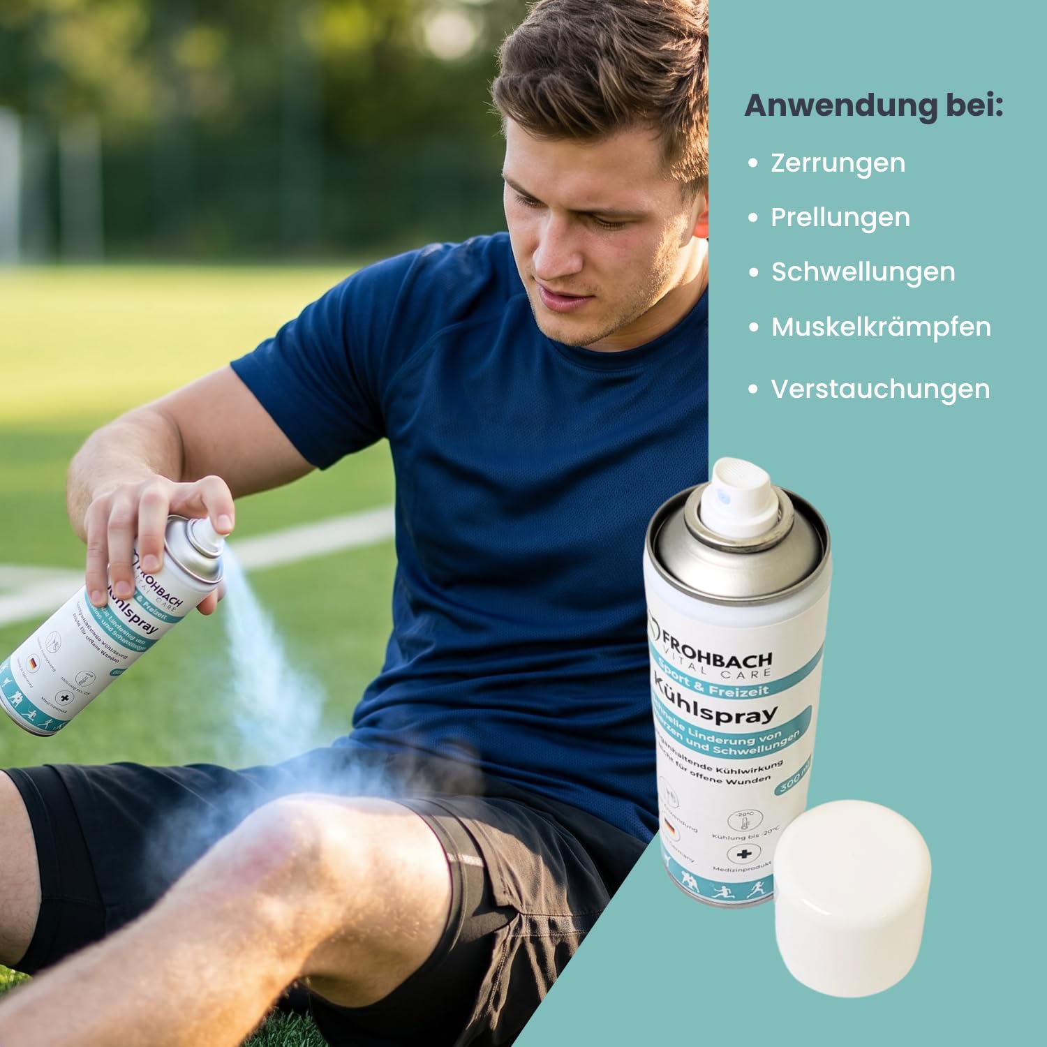 Kühlspray zur Sofortkühlung - 300 ml Erste-Hilfe-Kältespray bei Sportverletzungen, Schmerzen, Stauchungen anderen Beschwerden (12 Stück) | Kältespray Sport