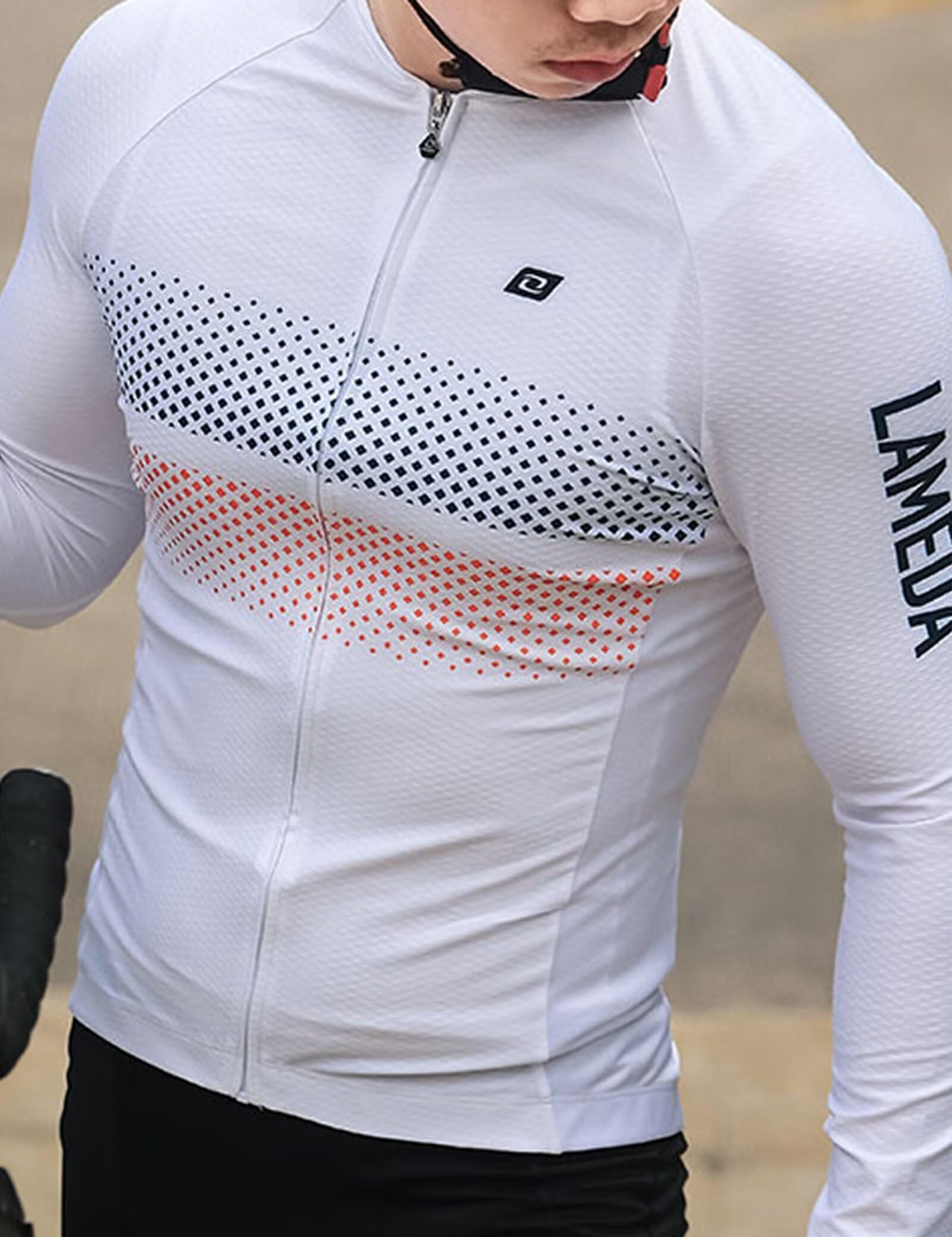 INBIKE Fahrradtrikot Herren Langarm Rennrad Fahrrad Shirt Atmungsaktiv Leicht Schnell Trocken Reflektierend mit 3 Gesäßtaschen