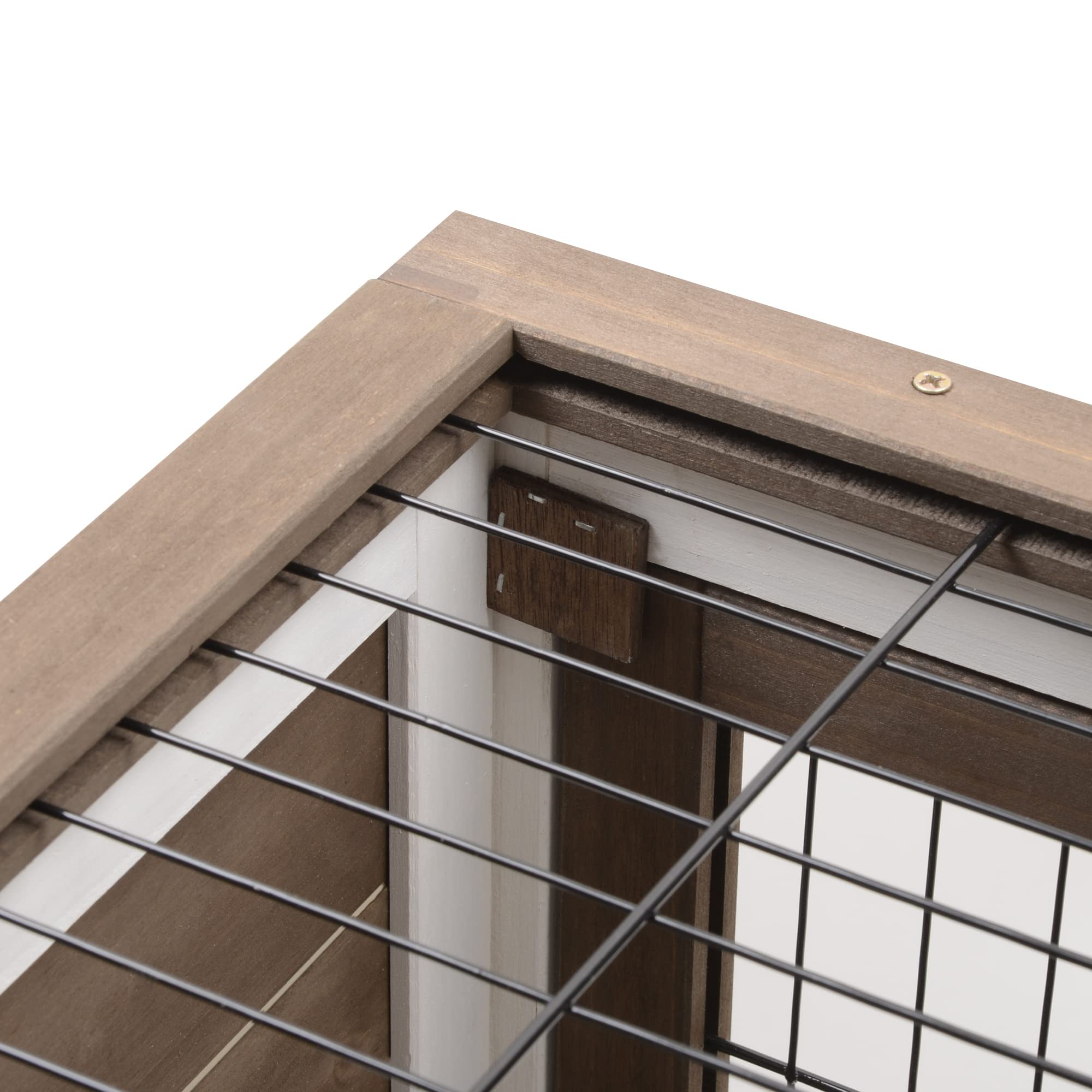 PawHut Clapier à Lapin sur roulettes Cage à Lapin intérieur extérieur 2 étages 2 Portes verrouillables 2 Plateaux coulissants Rampe Bois de Sapin Marron Blanc