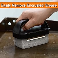 Vista 4 de Kit de limpieza de plancha para Blackstone, 15 piezas de accesorios de parrilla plana - Raspador, ladrillo de limpieza, estropajos y asas