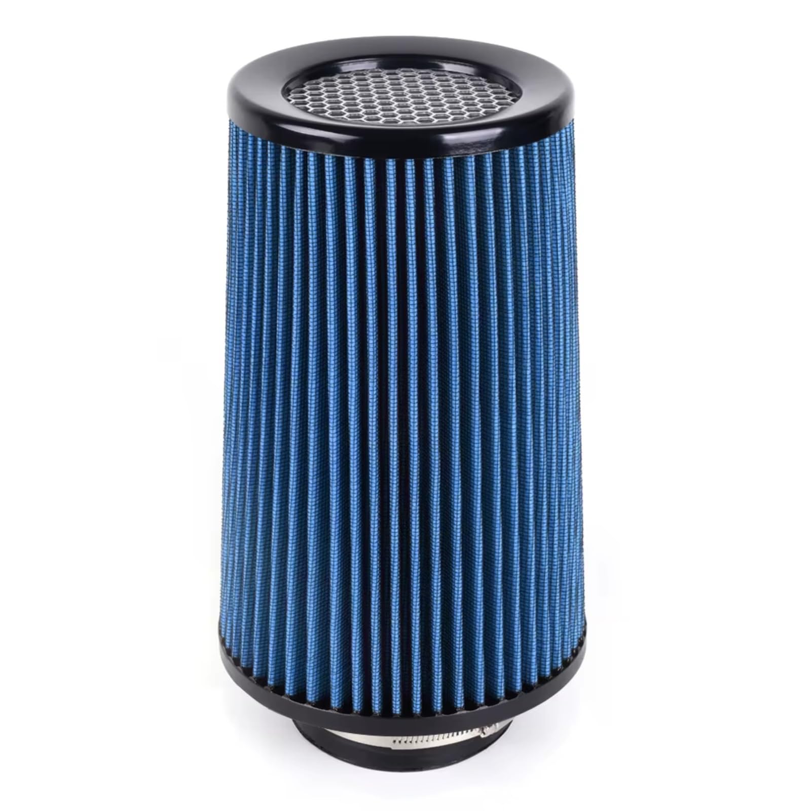 76 Mm 3" Race 10.6" Universal Filtros Aire Cónicos Lavables OFI142 Filtro de aire motor coche | Filtro de aire de entrada de aire frío de alto flujo para automóvil alto(Blue)