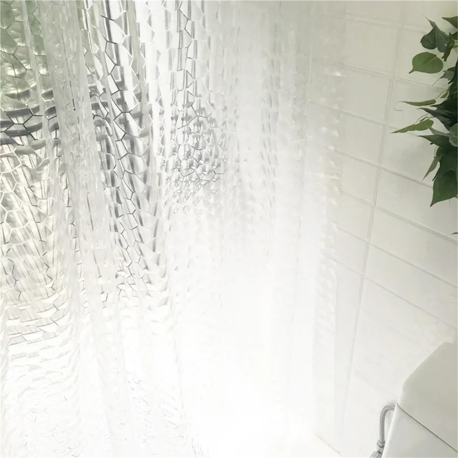 Cortina De Ducha Transparente Cortina de Ducha Impermeable, Cortina baño Transparente con Ganchos, Ancha for decoración(W80cmxH180cm)