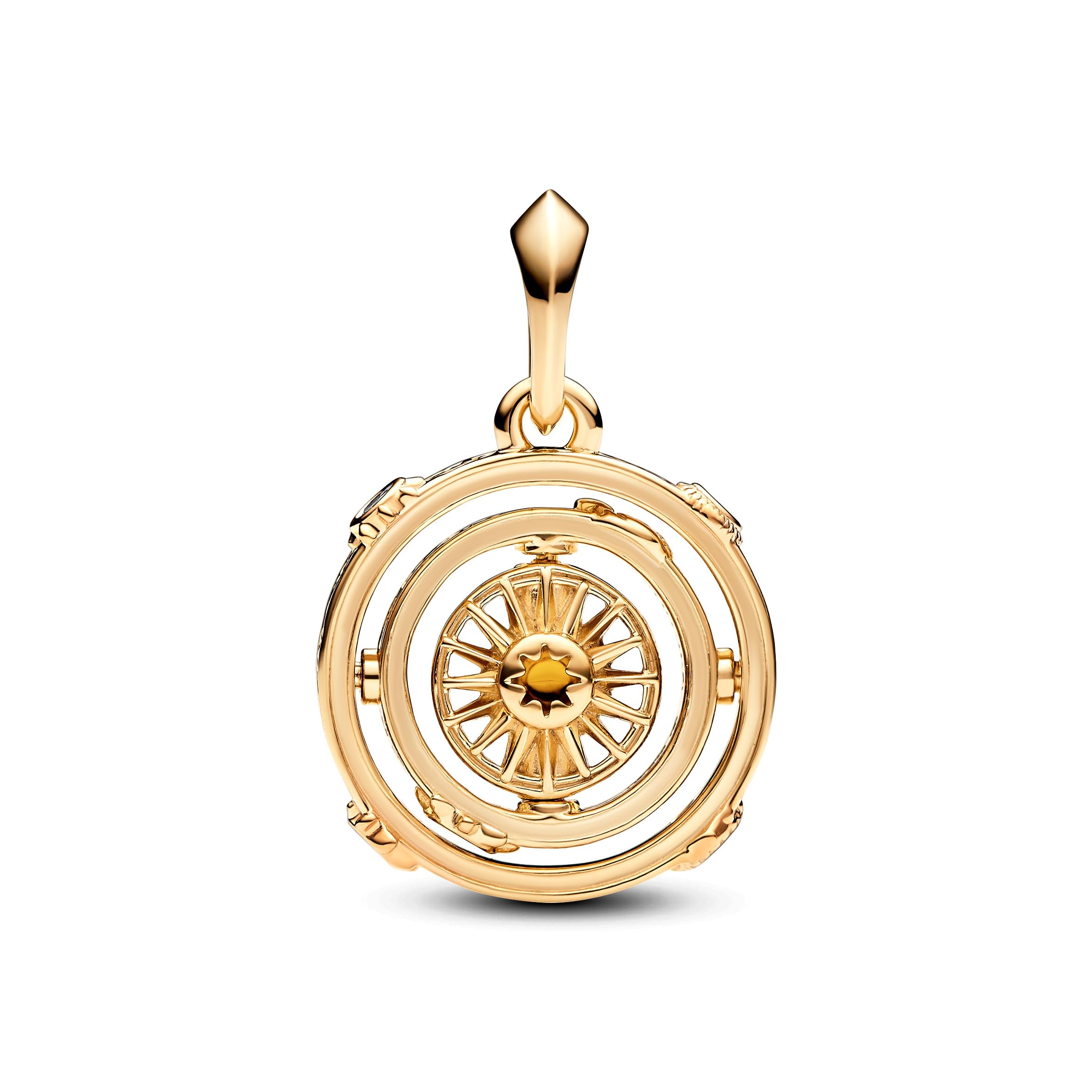 PANDORA X Game of Thrones Drehendes Astrolabe Charm-Anhänger aus Sterling Silber mit 14 Karat vergoldete Metalllegierung, Kompatibel Moments Armbändern, 762971C01