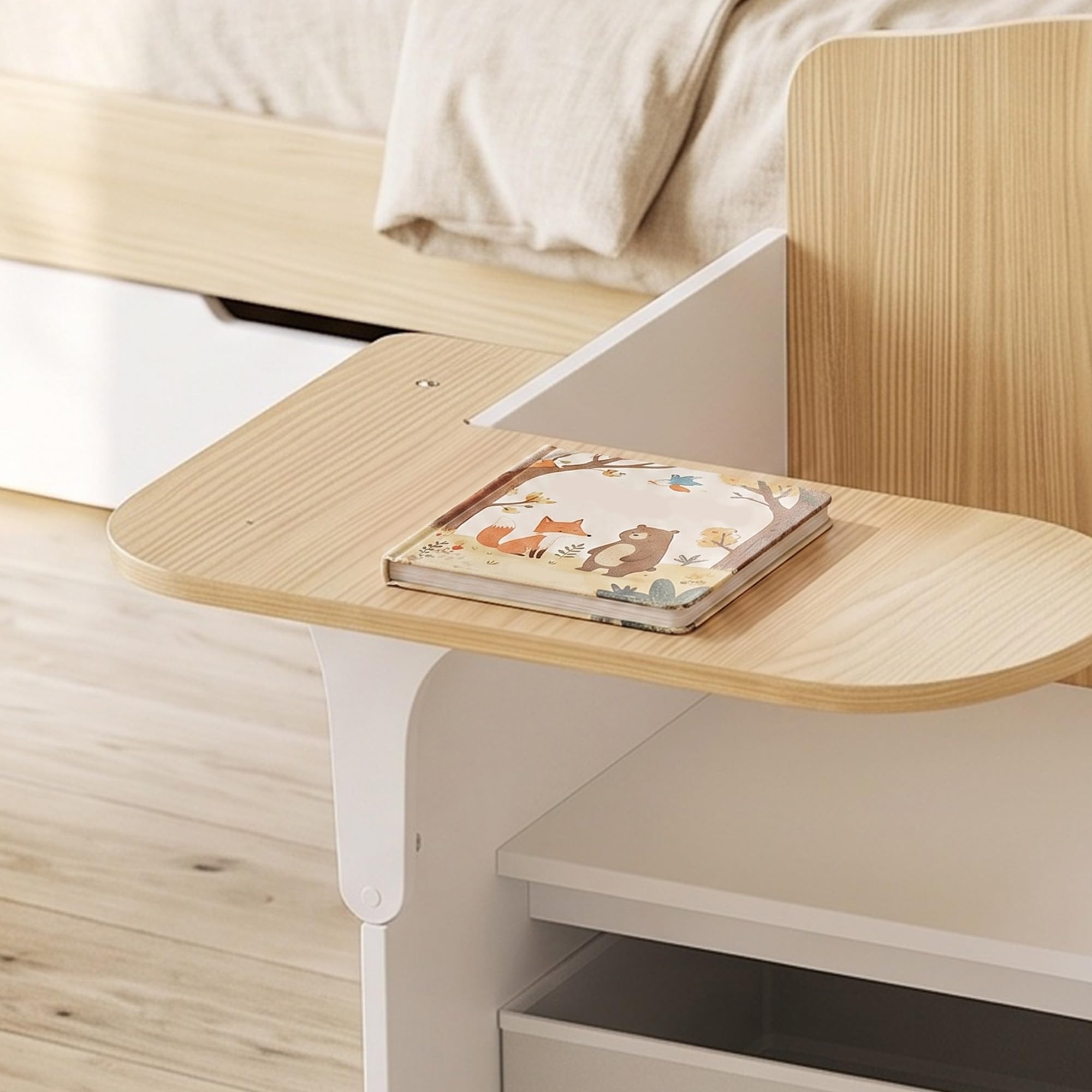 AIYAPLAY Bureau et Chaise pour Enfants avec Bac de Rangement 3-5 Ans Blanc