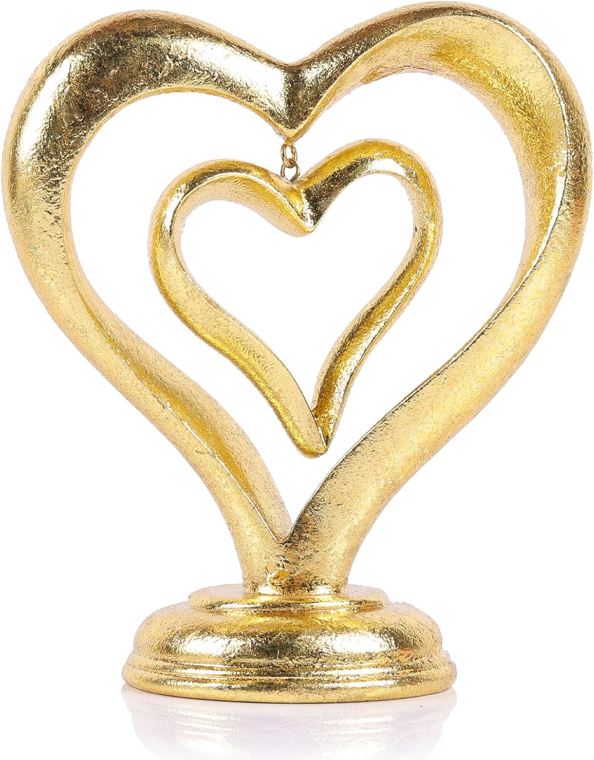 Heart Sculpture Gold Home Love Decor, Heart Sculpture for