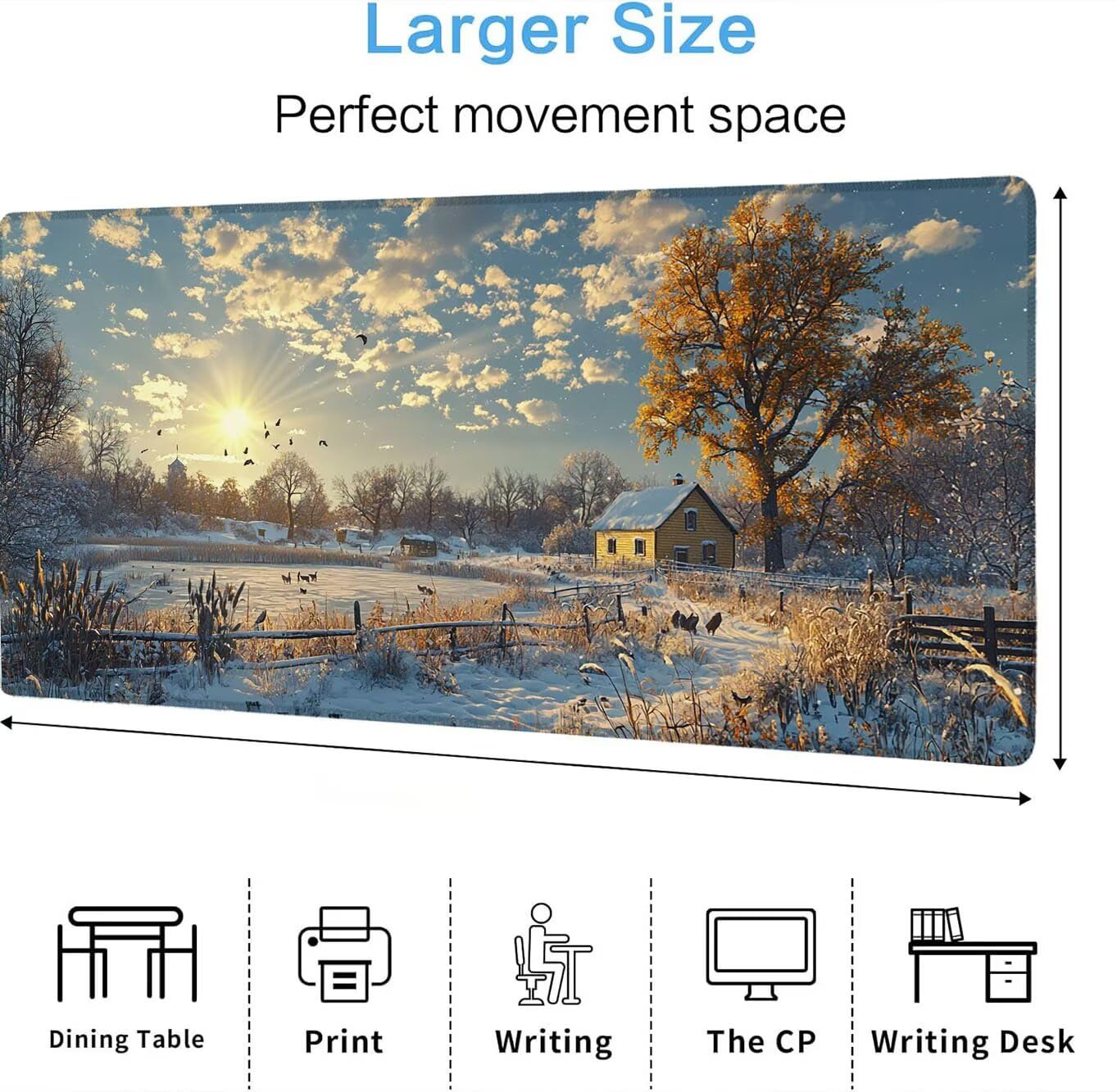 Podkładka pod mysz, podkładka pod mysz XXL 1200 x 600 mm podkładka pod mysz dla graczy, wodoodporna gumowa podstawa, duża podkładka pod mysz do gier na biurko zszyte krawędzie wodoodporna