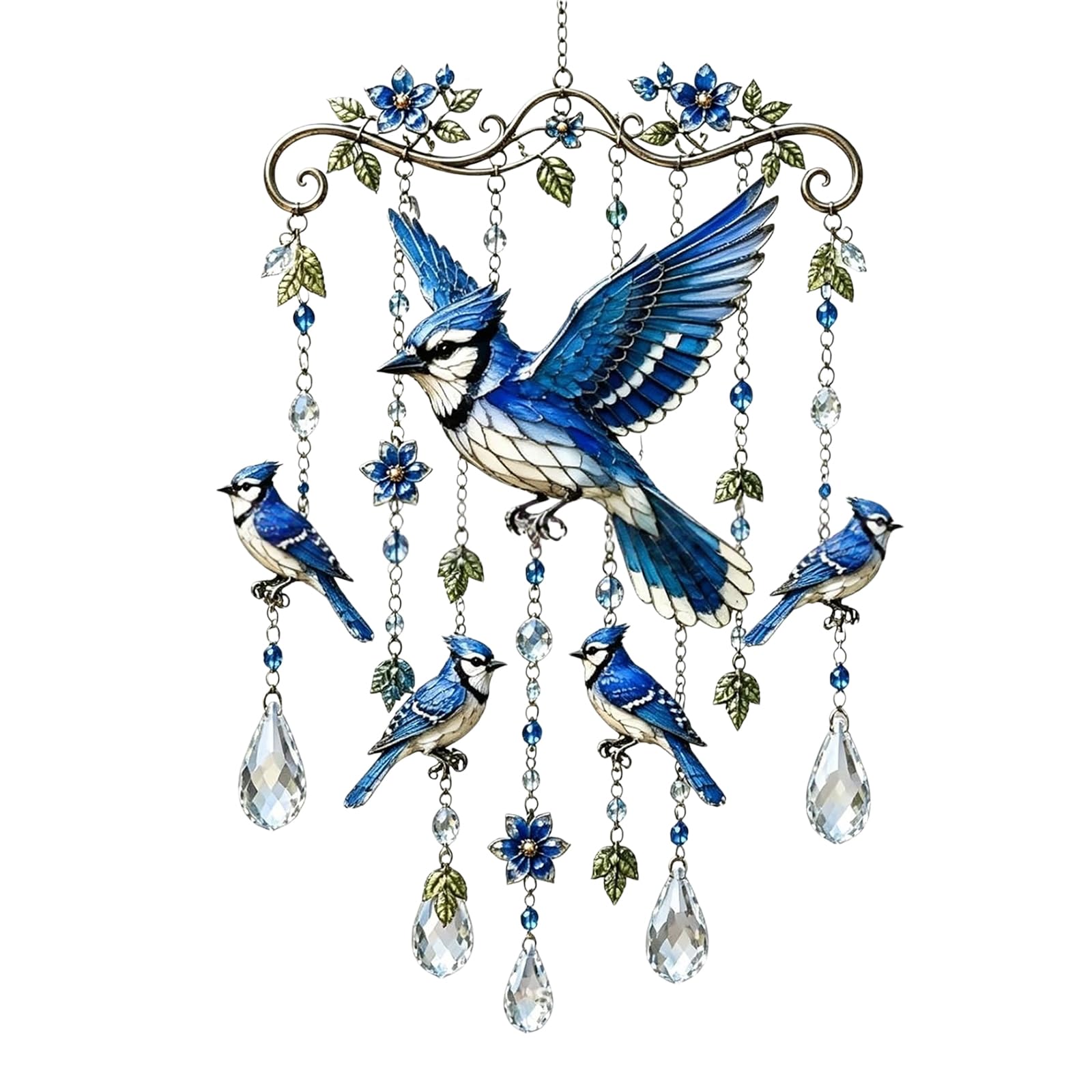 Shntig Bluebird Crystal Suncatchers Window Hanging Wind Chimes Garden Sun Catchers With Crystal Rainbow Makers Indoor Outdoor Decors Rainbows Makers Sun Catchers Window