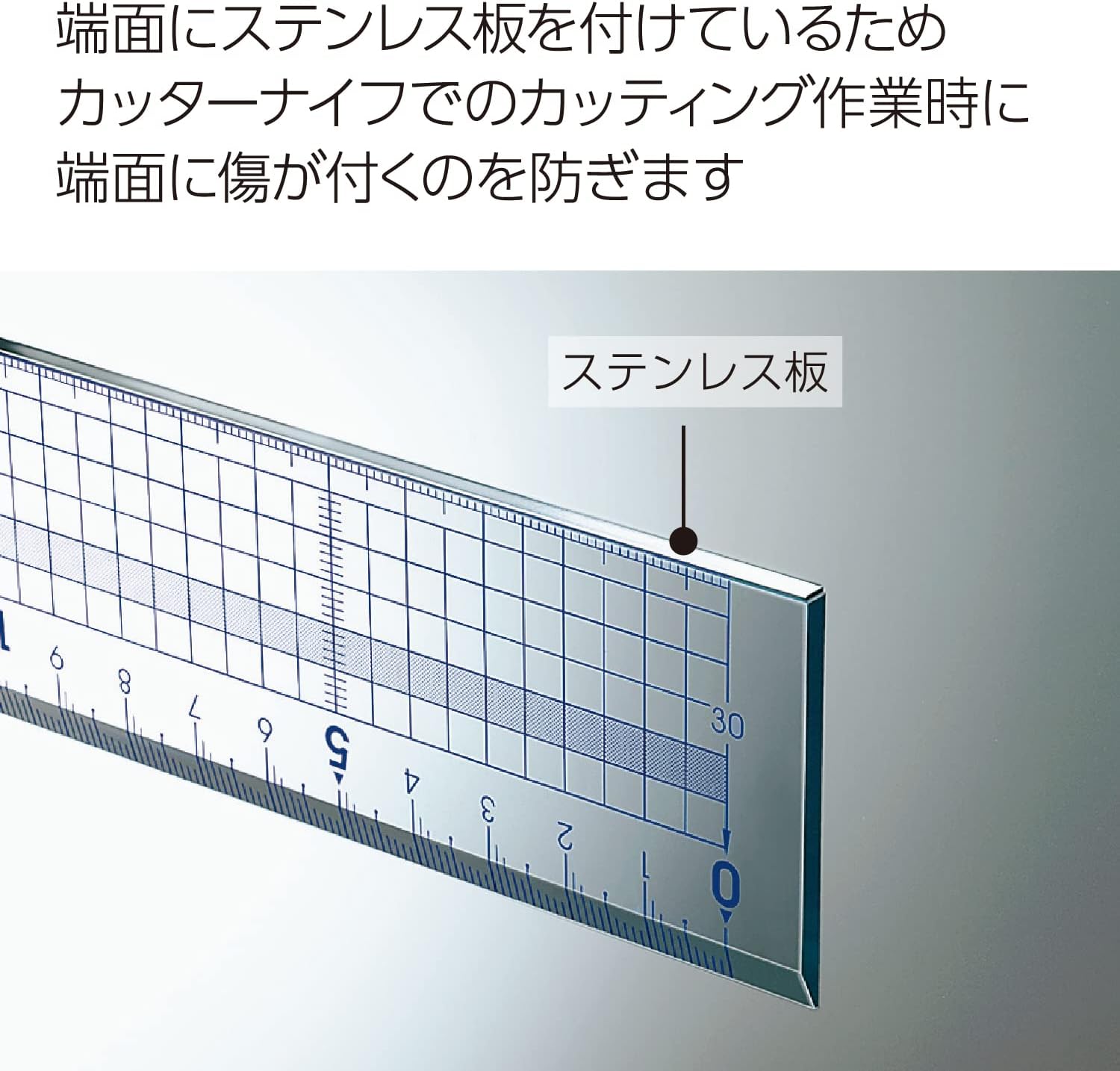 Kokuyo cutter ruler 30cm wave scale larger number CL-RC30 (japan import)