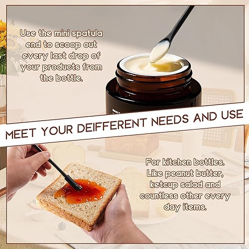 Miniatura 7 de Juego de espátulas de silicona, 5 espátulas de goma de grado alimenticio, espátulas raspadoras antiadherentes de alta resistencia al calor para