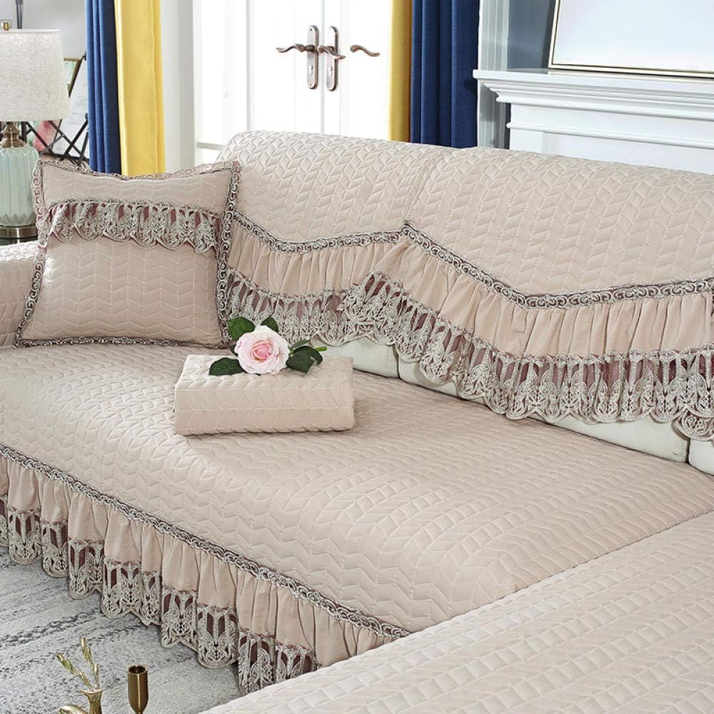 Sofa Slipcovers,Sofa Cushion Non-Slip Modern Home Sofa Cover Four Seasons Universal@Khaki_45*45Cm Hug Pillowcase(1Pcs)