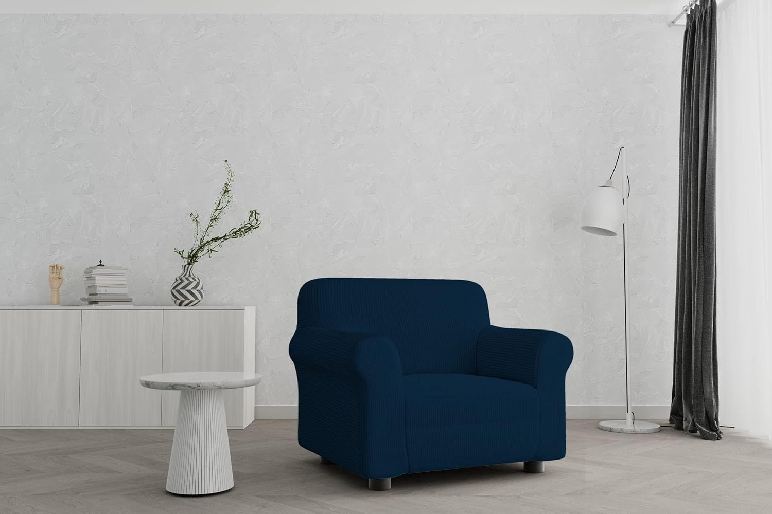 Italian Bed Linen “ Leslie” Sofa Cover, 95% Polyester + 5% Elastometer, Dark Blue, 1 Place