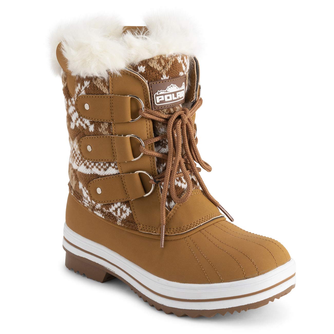 Polar Femmes Matelassé Court Canard Fourrure Doublée Boue Neige Hiver Bottes