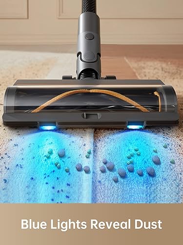 Miniatura 3 de Dreametech Aspiradora inalámbrica R20 con cabezal de cepillo doble, aspiradora de mano inteligente, potente aspiradora recargable, tiempo de