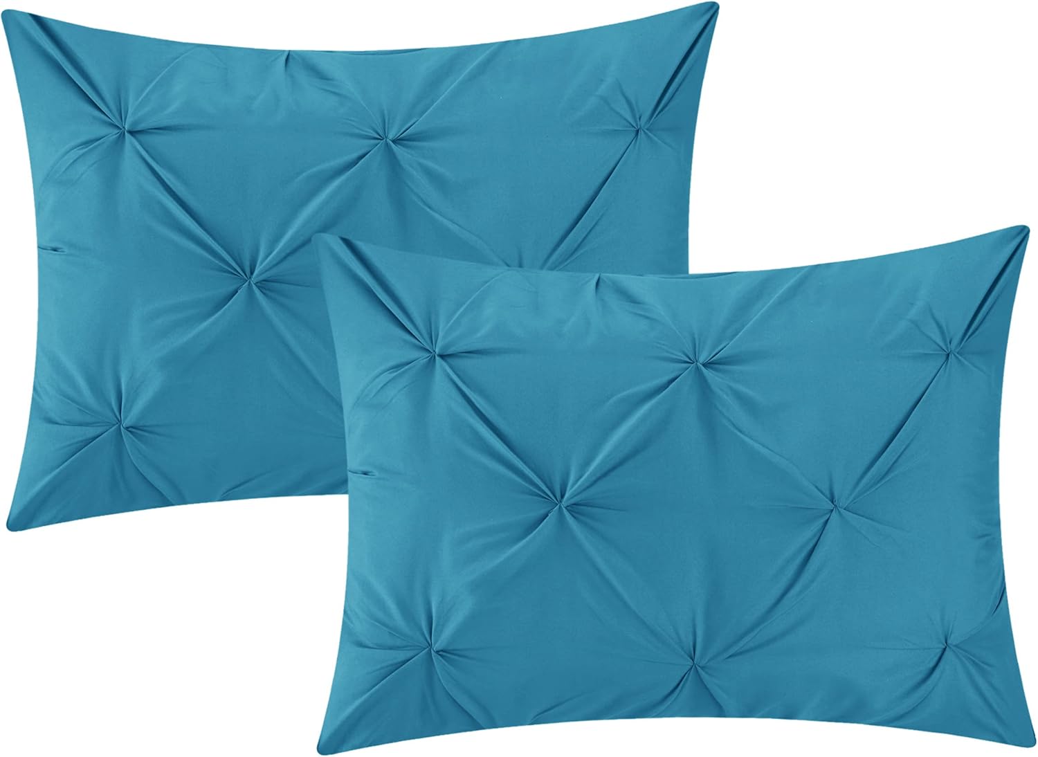 Suреr Bіg Clеаrаnсе! Chic Home 10 Piece Hannah Pinch Pleated, ruffled and pleated complete King Bed In a Bag Comforter Set Turquoise With sheet set