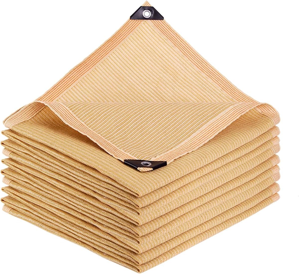 Voile d'ombrage beige 85% avec œillets pour jardin et terrasse