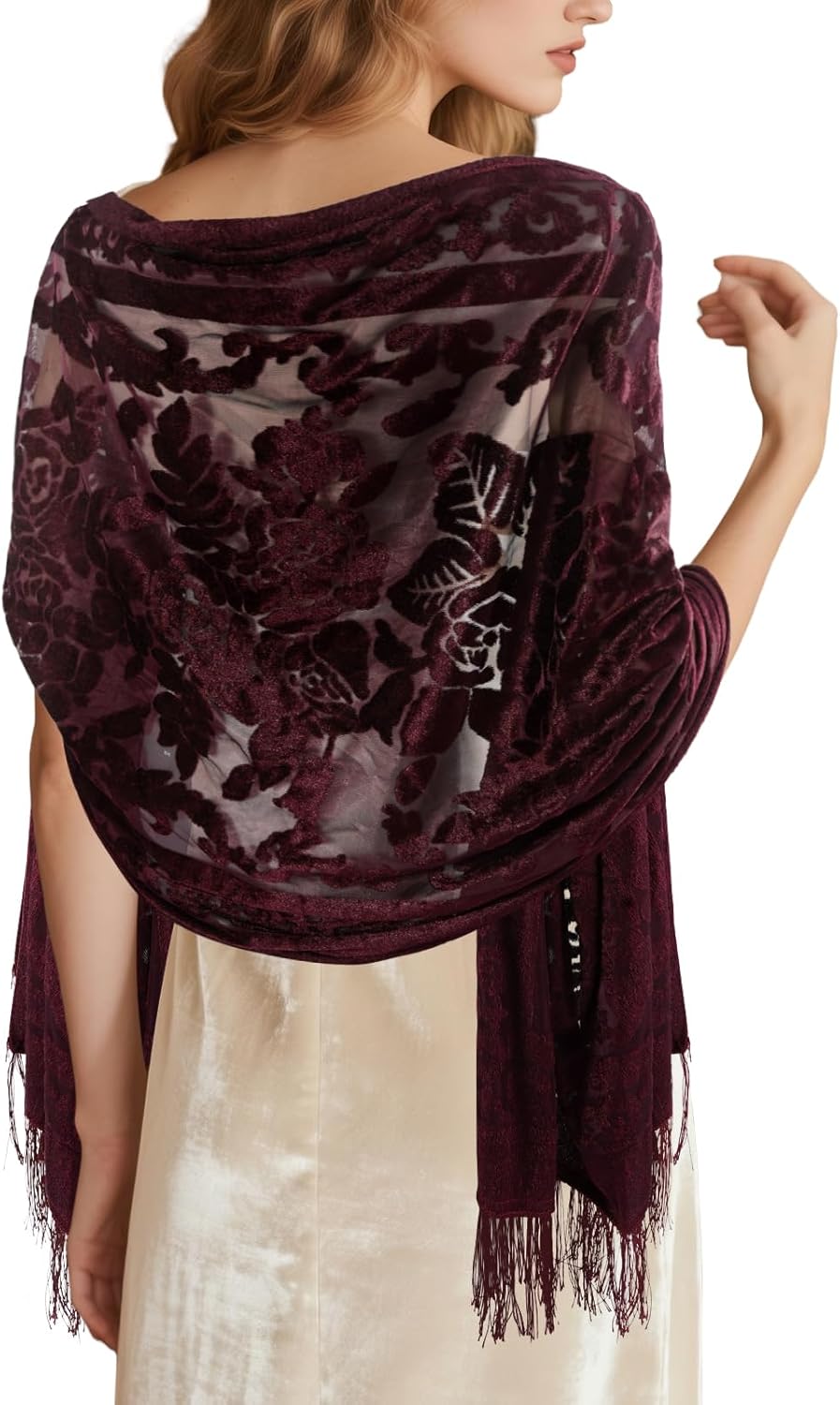 E-Clover Women Velvet Scarfs Shawls and Wraps for Evening Dresses Wedding Shawl Wraps for Dress Accessories Winter