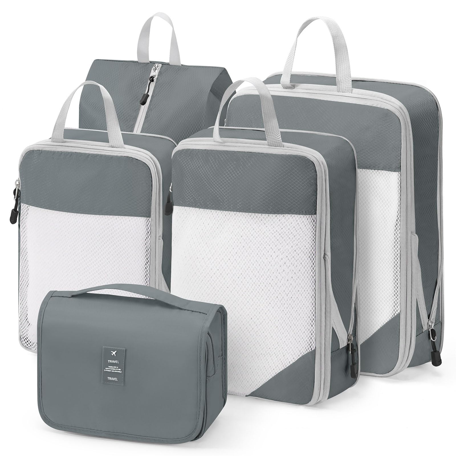 Amazon.co.jp: トラベルポーチ 圧縮 5点セット 旅行用圧縮袋 スペース  