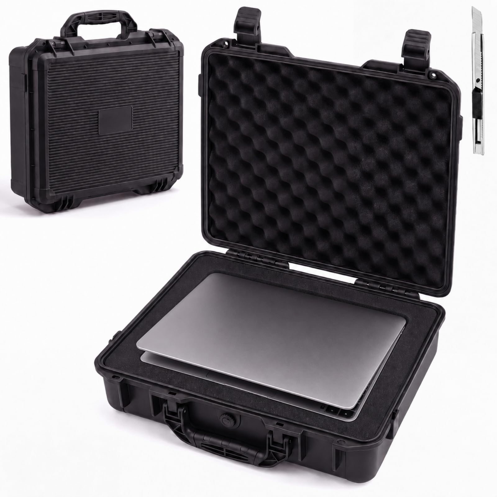 Relaxweex Waterproof Hard Case with Custom Foam, 16.54 x 14.17 x 6.06 Inch