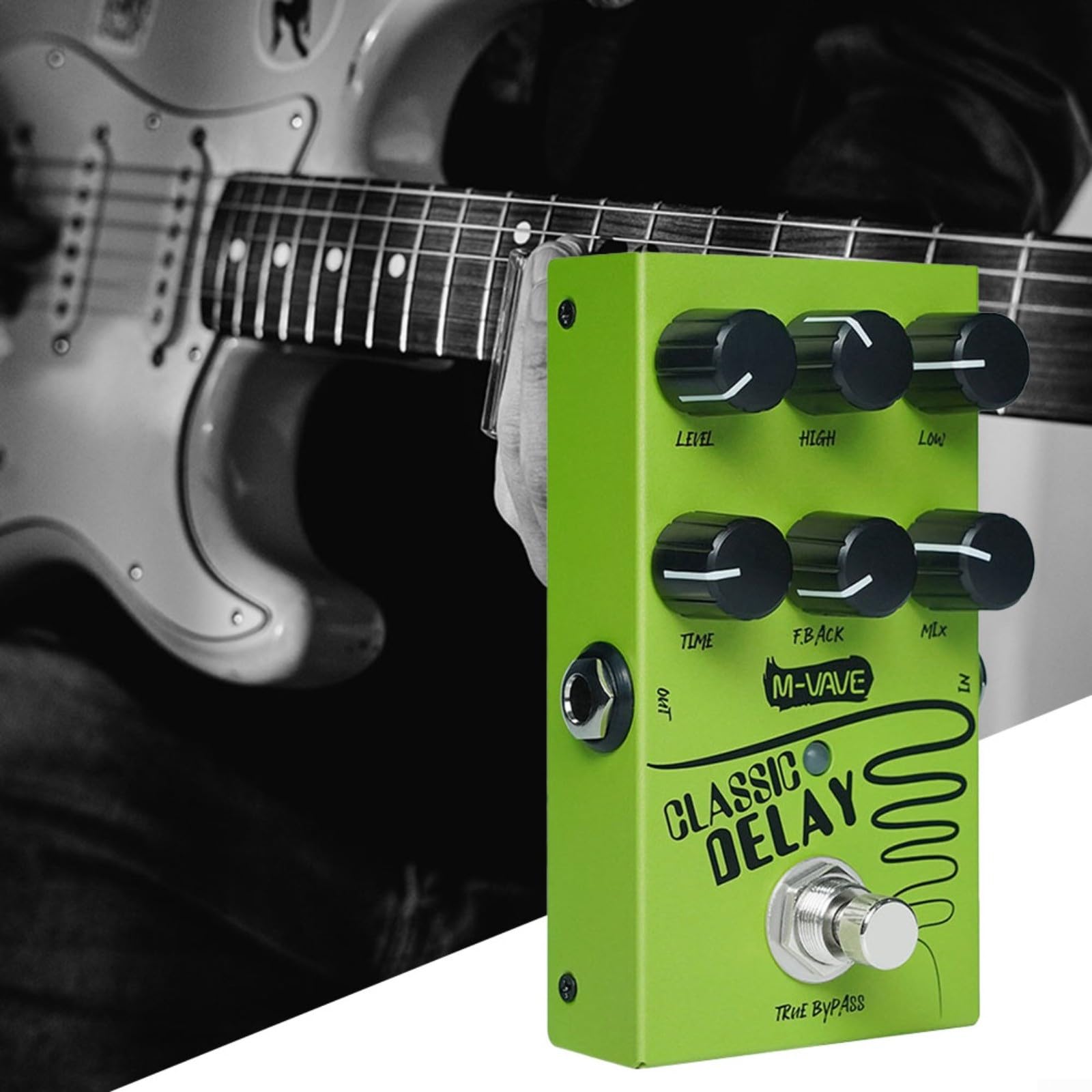 Delay Pedal Chitarra Delay Pedal Analogico Classicl Delay Effect, 600Ms Tempo di Ritardo Massimo Per Esplorazione Musicale