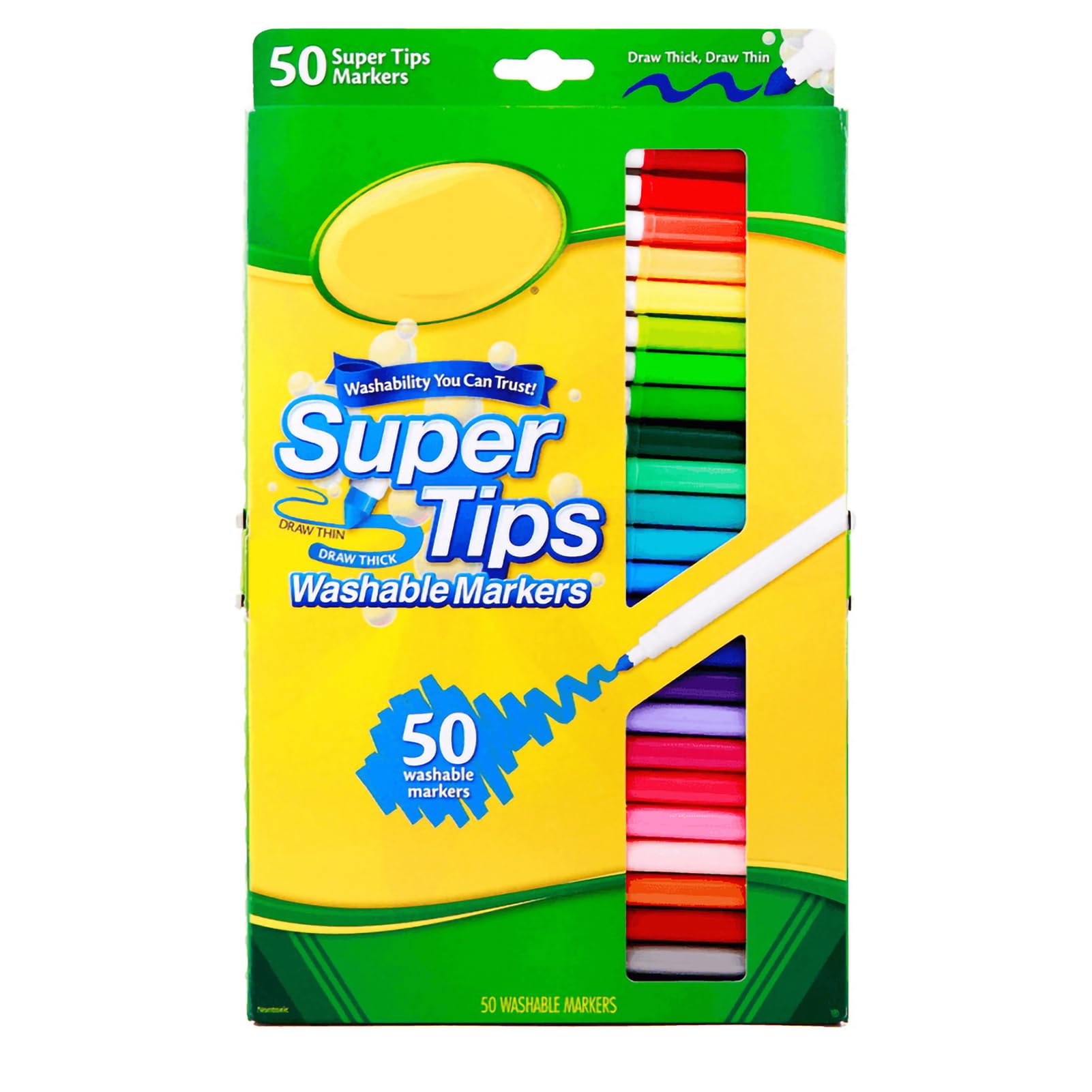 Set di Pennarelli da Disegno Colorati Lavabili e Sicuri con Asta Sottile per Forniture Artistiche di Lunga Durata per Bambini (50 colori)